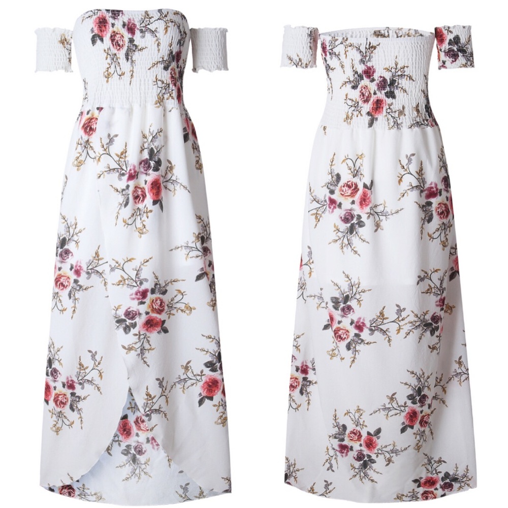 Vacation Ready white floral off shoulder dress - Picture 7 of 7